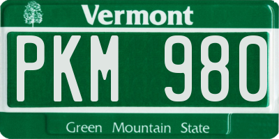 VT license plate PKM980