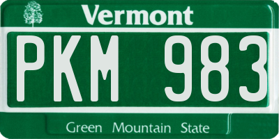 VT license plate PKM983
