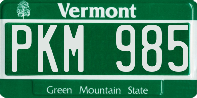 VT license plate PKM985