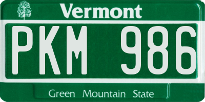 VT license plate PKM986