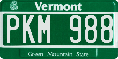 VT license plate PKM988