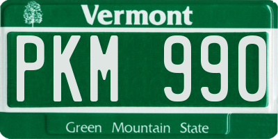 VT license plate PKM990