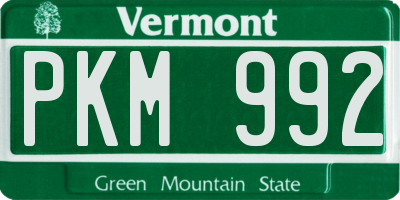 VT license plate PKM992