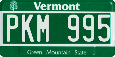 VT license plate PKM995