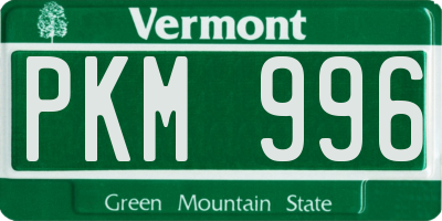 VT license plate PKM996