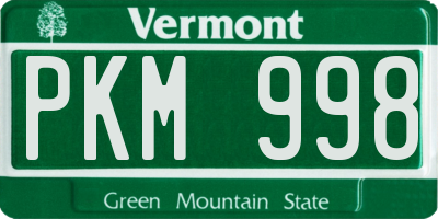VT license plate PKM998