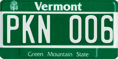 VT license plate PKN006