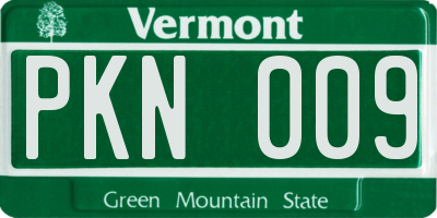 VT license plate PKN009