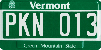 VT license plate PKN013