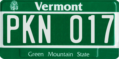 VT license plate PKN017