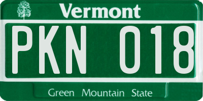 VT license plate PKN018