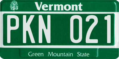 VT license plate PKN021