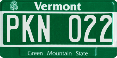 VT license plate PKN022