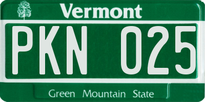 VT license plate PKN025