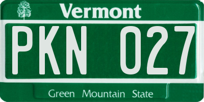 VT license plate PKN027