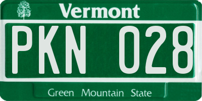 VT license plate PKN028