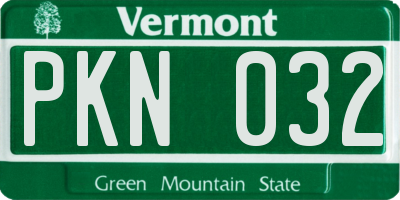 VT license plate PKN032