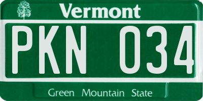 VT license plate PKN034