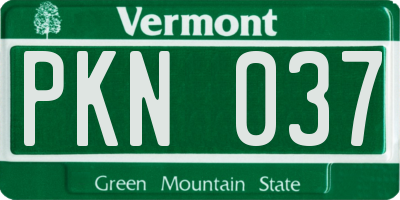 VT license plate PKN037