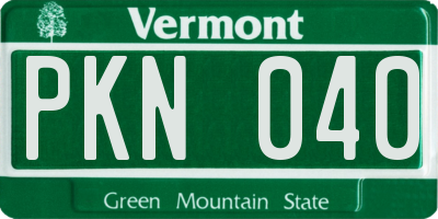 VT license plate PKN040