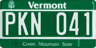VT license plate PKN041