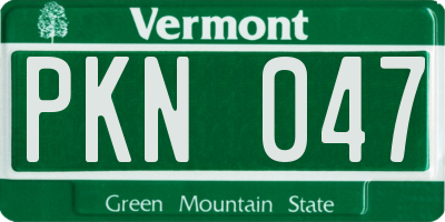 VT license plate PKN047
