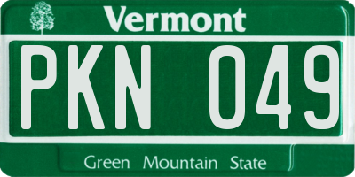 VT license plate PKN049