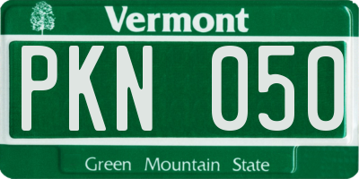 VT license plate PKN050