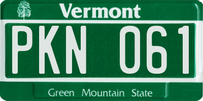 VT license plate PKN061