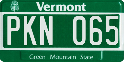 VT license plate PKN065