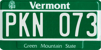 VT license plate PKN073