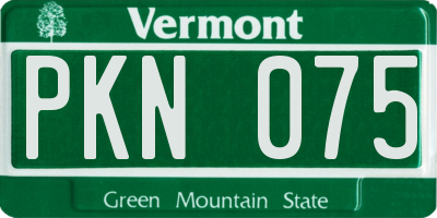VT license plate PKN075