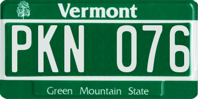 VT license plate PKN076