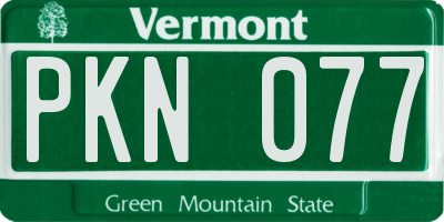 VT license plate PKN077