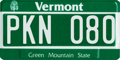 VT license plate PKN080