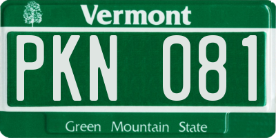 VT license plate PKN081