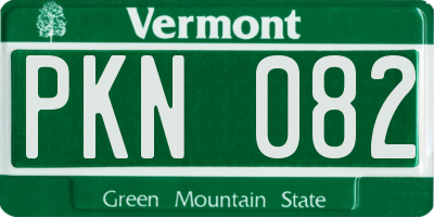 VT license plate PKN082