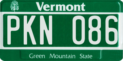 VT license plate PKN086