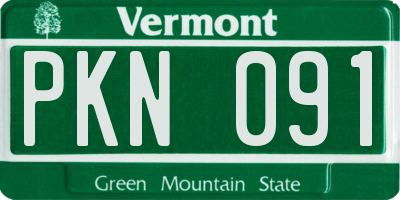 VT license plate PKN091