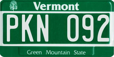 VT license plate PKN092