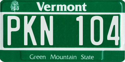 VT license plate PKN104