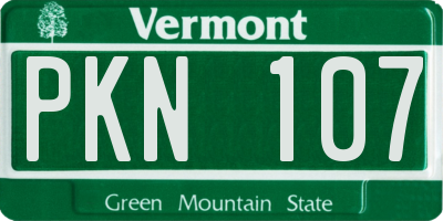 VT license plate PKN107