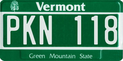 VT license plate PKN118
