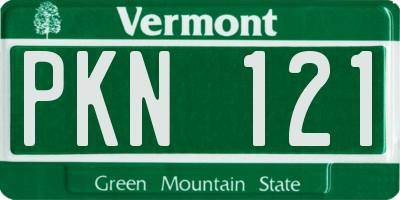 VT license plate PKN121