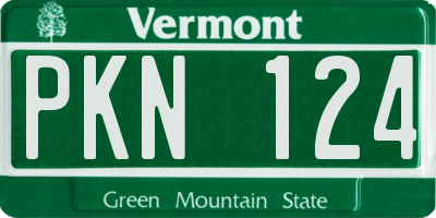 VT license plate PKN124