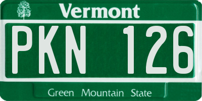 VT license plate PKN126
