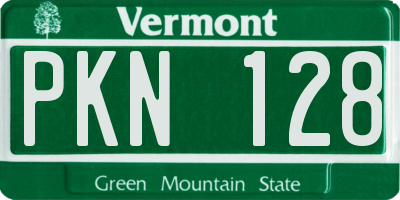 VT license plate PKN128