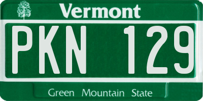 VT license plate PKN129