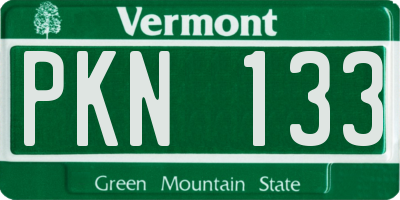 VT license plate PKN133