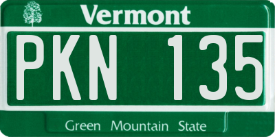 VT license plate PKN135